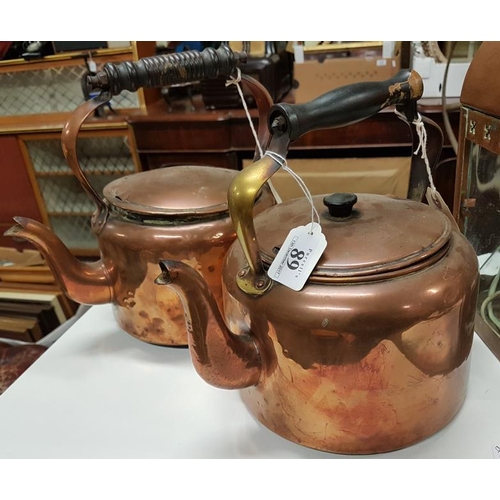 89 - Pair of Electrified Copper Kettles