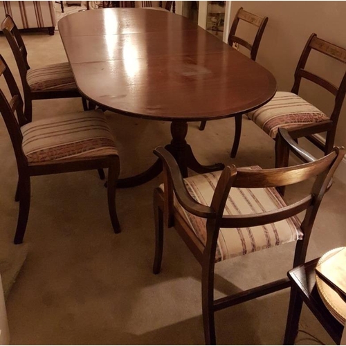 160 - Regency Style Extending Dining Table and Matching Chairs