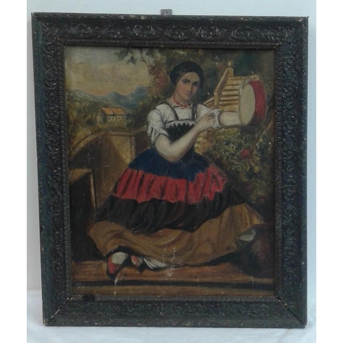 307 - Framed OOC - Portrait of a Lady, c.17.5 x 20in