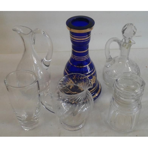 311 - Collection of Glassware, Water Bottle Reservoir, Steuben Style Vase, Jugs, etc.