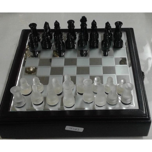 378 - Chess Set on Mirrored Board and Emergency Car Kit