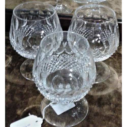 389 - Three Waterford Crystal Brandy Glasses