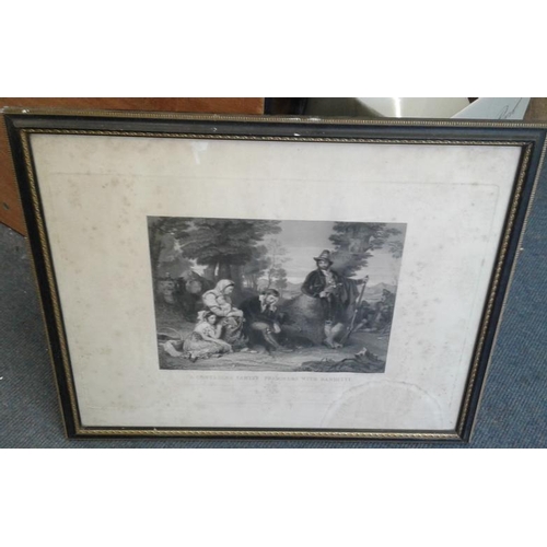 412 - Framed Print - 'A Contadina Family Prisoners with Banditti' - Overall c. 19 x 23ins