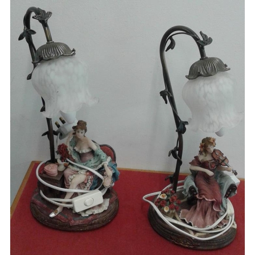 417 - Pair of Figural Table Lamps, c.17in