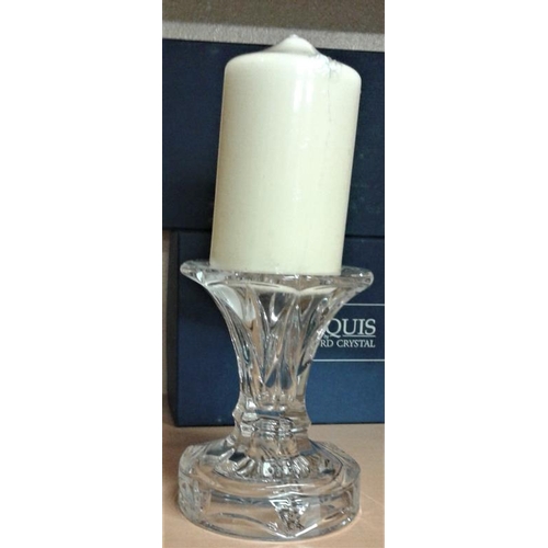 419 - Waterford Crystal 'Marquis' Candle Holder and Candle (in Box)