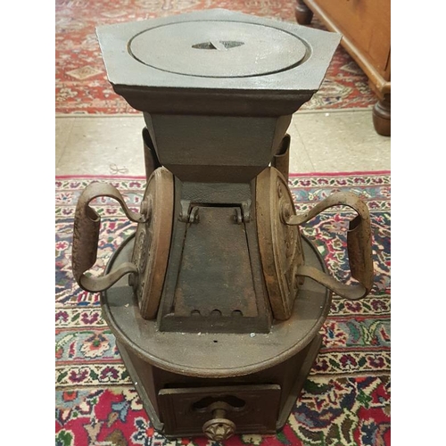 426 - Rare Cast Iron Tailor's Stove and Four Irons, c.17in tall