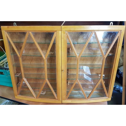 462 - Pine Two Door Wall Display Cabinet, c.28in x 20in