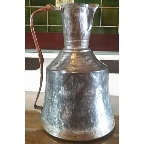 463 - Large vintage hand beaten Copper, Brass & Pewter Jug 15