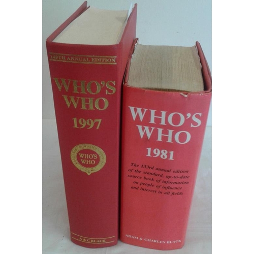 485 - Two Editions of 'Who's Who', 1981 & 1997