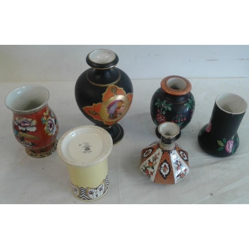 554 - Collection of Six Various Victorian Vases, including Lisol Bottle