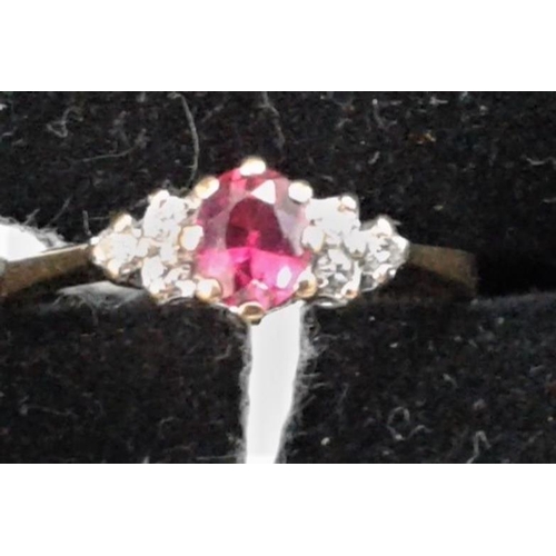 594 - Gold Ruby & Diamond Ring