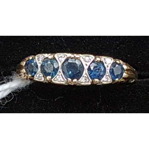 600 - 9ct Gold Sapphire and Diamond Eternity Ring