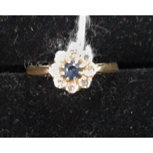 601 - Gold Sapphire & Diamond Ring