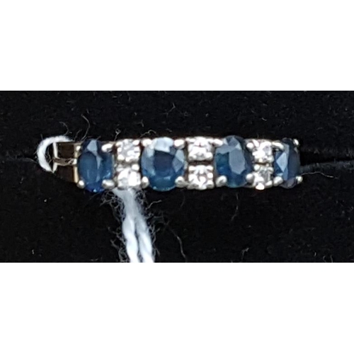 607 - Sapphire and Diamond Eternity Ring (hallmark worn off)