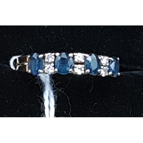 607 - Sapphire and Diamond Eternity Ring (hallmark worn off)