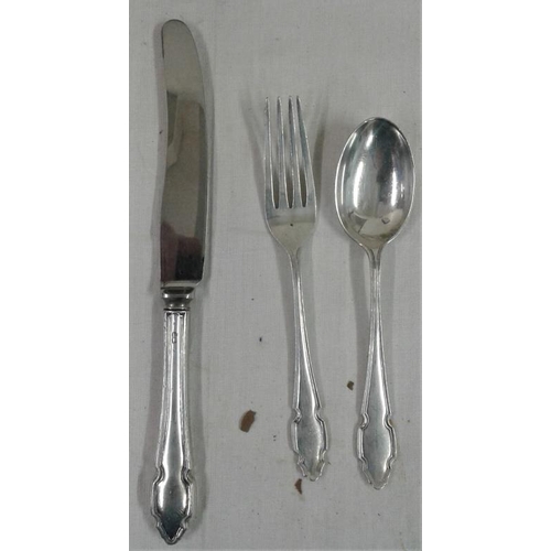 616 - Sterling Silver Spoon, Fork and Knife