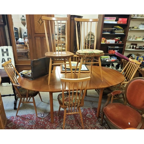 641 - Ercol Extending Dining Table (6ft) with Six Matching Chairs (2 carvers & 4 chairs)