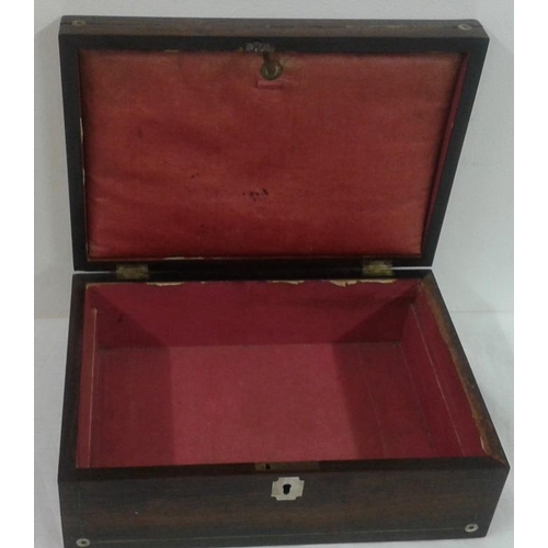 653 - Rosewood Inlaid Box with Mother of Pearl