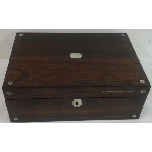 653 - Rosewood Inlaid Box with Mother of Pearl