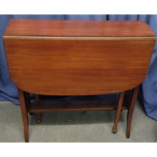 673 - Edwardian Mahogany Sutherland Table, c.27in wide