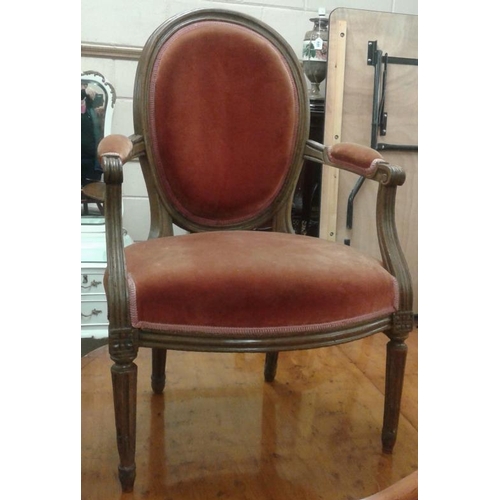 678 - 19th Century French Walnut Armchair, c.23in wide