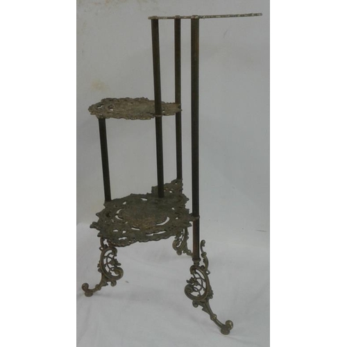 679 - Heavy Brass Triple Stage Plant Stand, c.29in tall