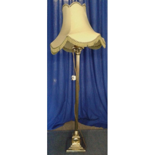 692 - Brass Standard Lamp with Shade