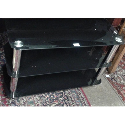 667 - Three Tier Glass Television Stand, c.31.5in wide