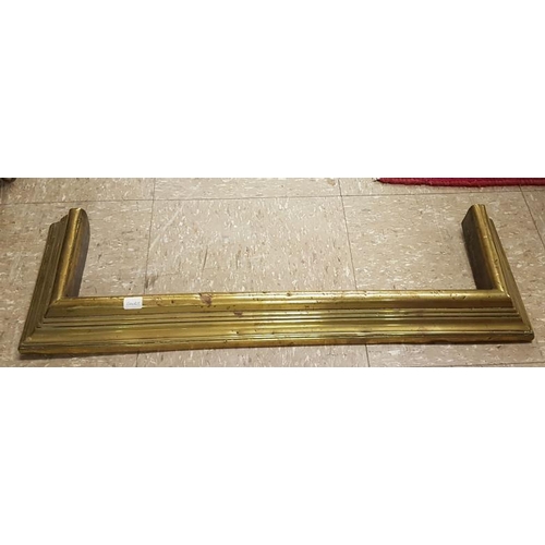 702A - Victorian Moulded Brass Fire Kerb, c.26.5in outside