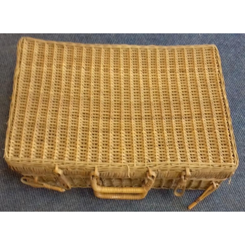 61 - Vintage Suitcase and Picnic Basket