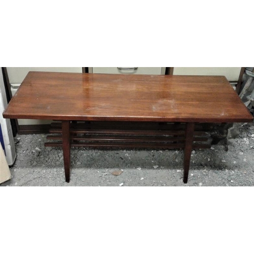 73 - Teak Coffee Table with Slatted Shelf