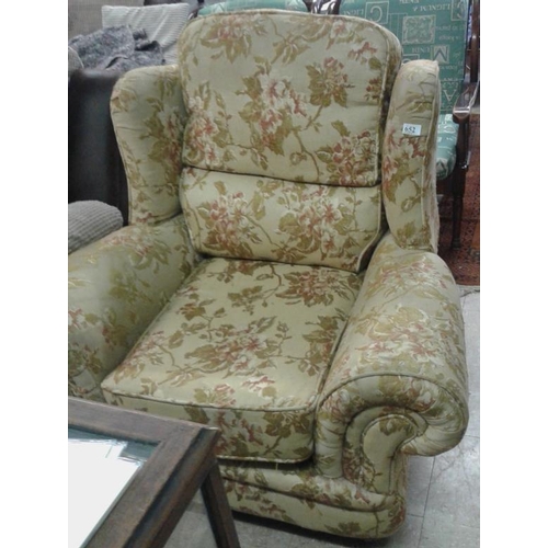 94 - Large Victorian Style Upholstered Armchair, c.43in wide