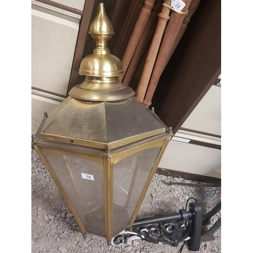 30 - Brass Wall Lantern with Bracket