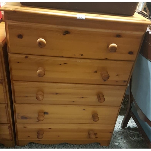 62 - Modern Pine Chest of Five Drawers