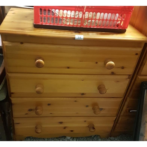 64 - Modern Pine Chest of Four Drawers