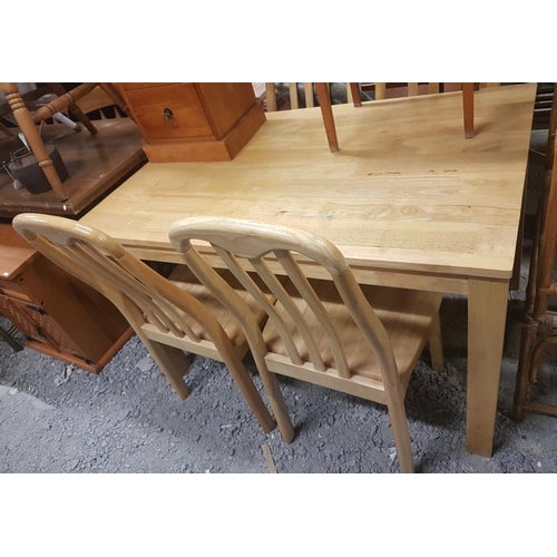 82 - Modern Pine Kitchen Table and Four Chairs