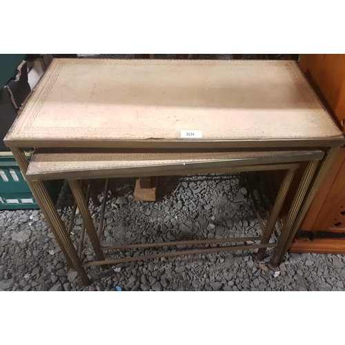 88 - Nest of Three Brass Framed Tables