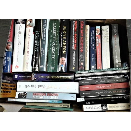 562 - Two Boxes of Books - Autobiographies/Biographies of Political and Sports Personalities, Cooking, Gar... 