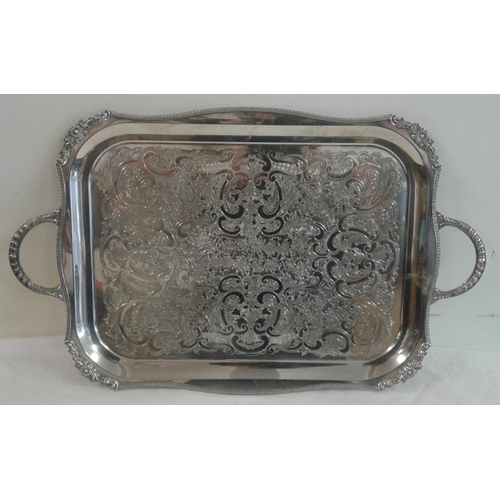 587 - Silver Plate Serving Tray, c.22.5in wide