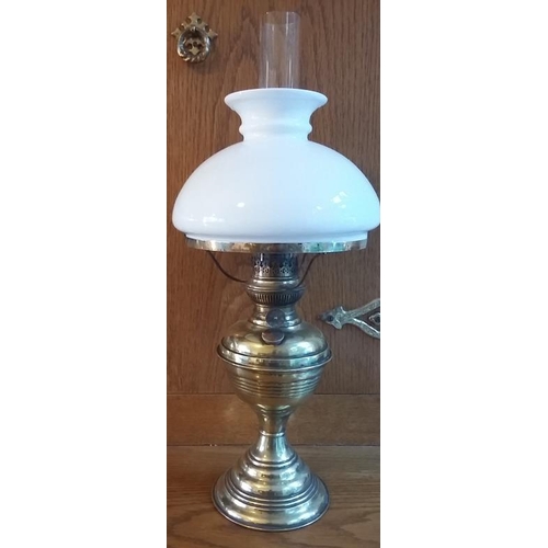 602 - Vintage Brass Oil Lamp