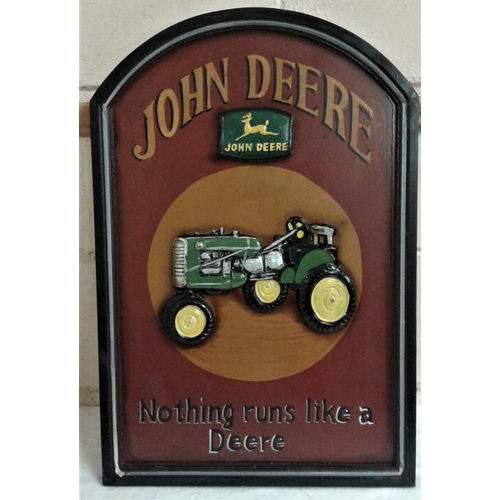 45 - John Deere Sign (c.16 x 24in) and Jerry Can