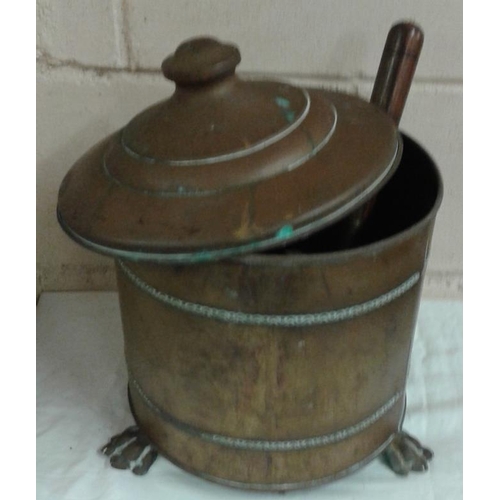 83 - Copper Fire Screen and Copper Coal Bucket