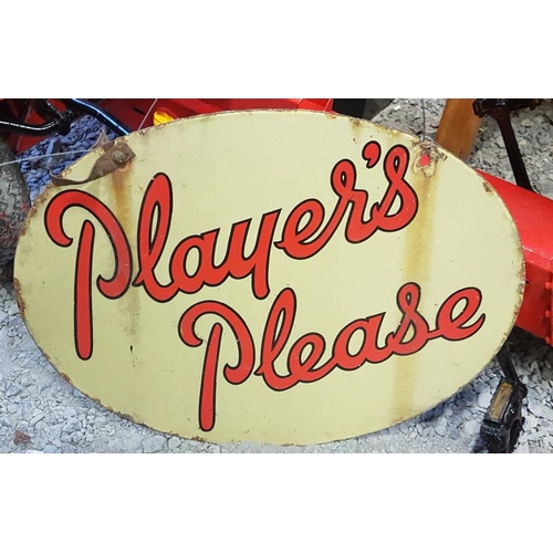 177 - Double Sided Players Please Enamel Sign - 24 x 18ins