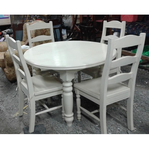 76 - Glass Topped Circular Table and Four Chairs, c.44 x 31in