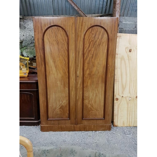 16 - Victorian Mahogany Two Door Wardrobe with Fitted Interior (Lacking Crown), c.52 x 75in