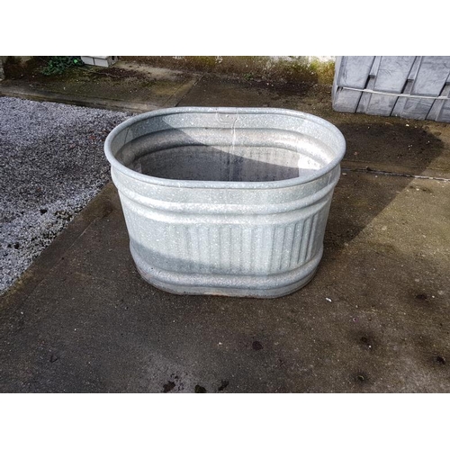 42 - Small Galvanised Round End Tank, c.35 x 24in