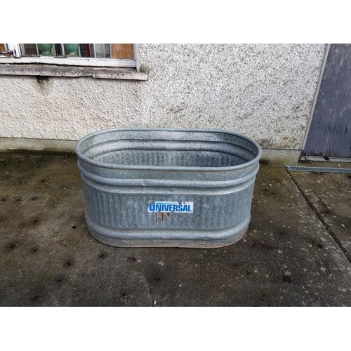43 - Large Galvanised Round End Tank, c.46 x 24in