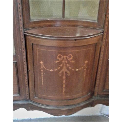 321 - Edwardian Mahogany Display Cabinet, c.42 x 71in