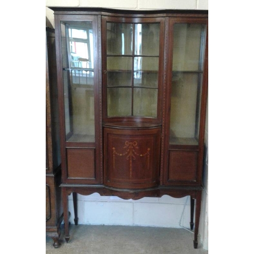 321 - Edwardian Mahogany Display Cabinet, c.42 x 71in