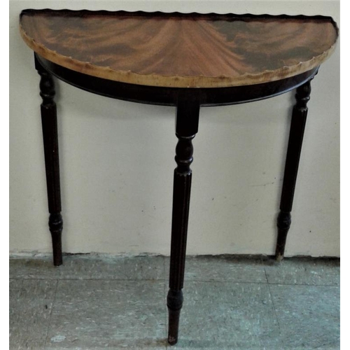 546 - Edwardian Half Moon Hall Table - 30 x 30ins